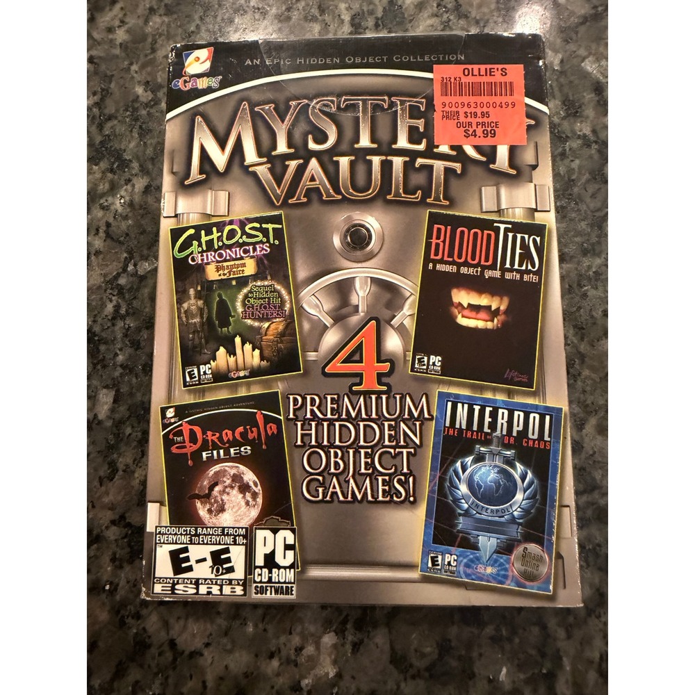 Mystery Vault 4 Premium Hidden Object Games PC CD-ROM eGames Dracula Files Blood